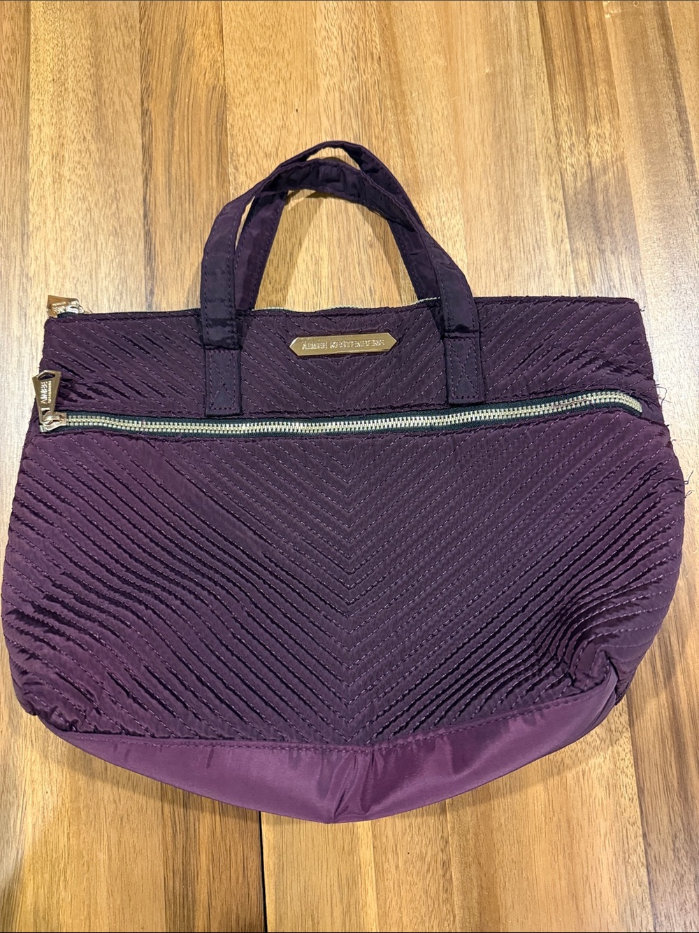 Aimee Kestenberg Plum Quilted Chevron Tote